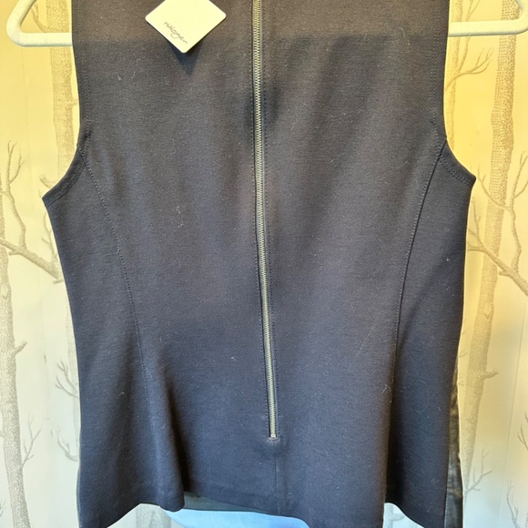 NWT Halogen Nordstrom Black LEATHER Top Size Small - Picture 6 of 7
